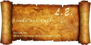 Lovászi Emil névjegykártya